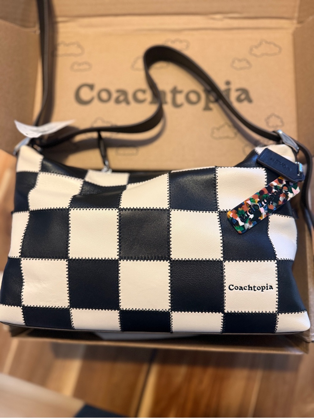 Coach Coachtopia Black and White Checker Shoulder Bag *offer pending*
